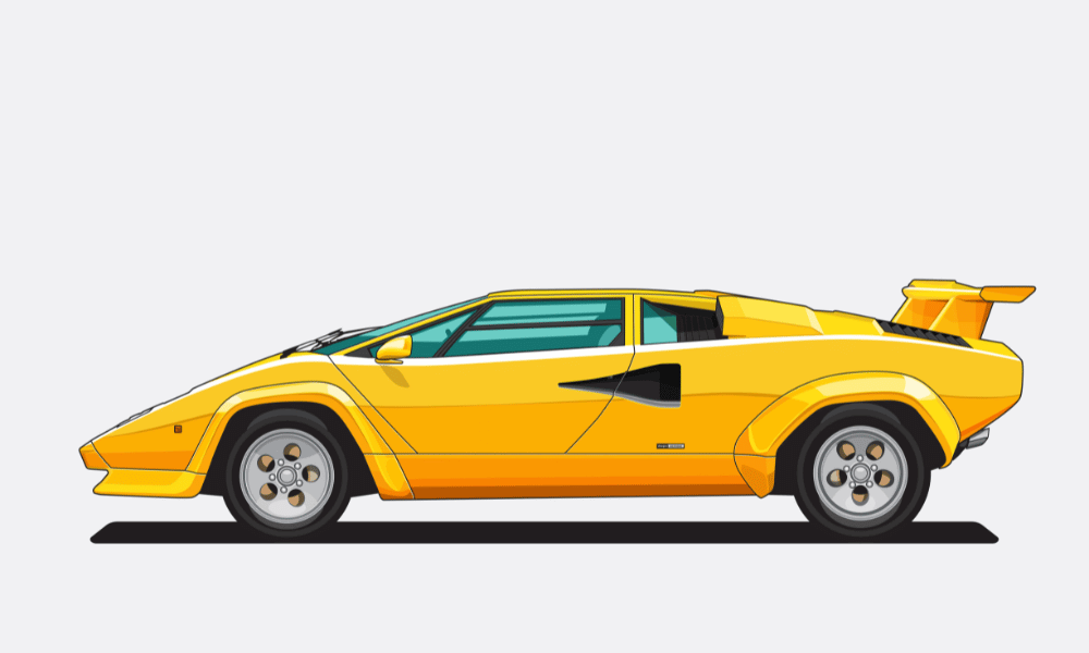 Yellow countach available to finance through the woodside credit loan program