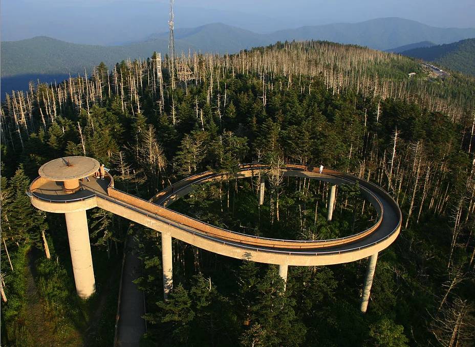 Aerial photo of clingmans dome