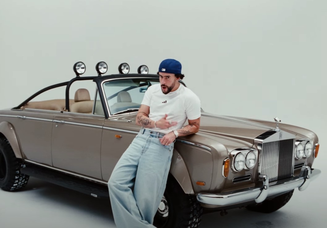 Bad bunny's Rolls-Royce Silver Shadow custom made for him and a photoshoot