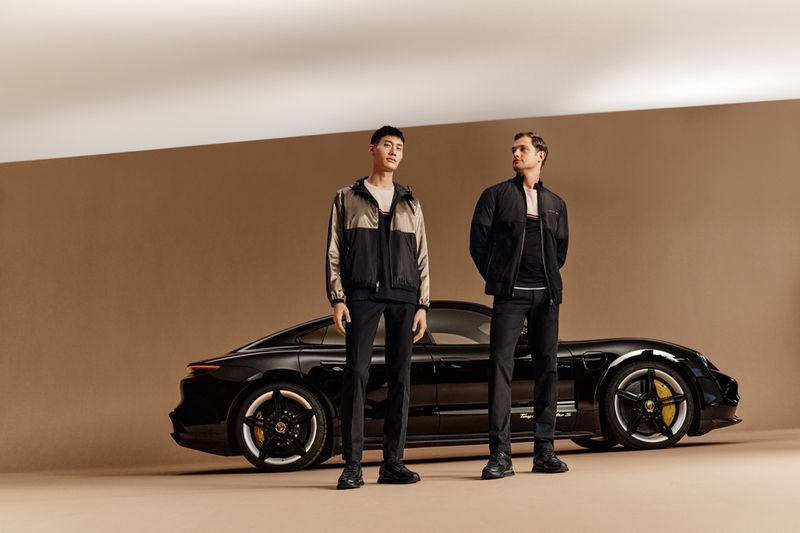 Porsche Motorsport and Hugo Boss apparel with Porsche car