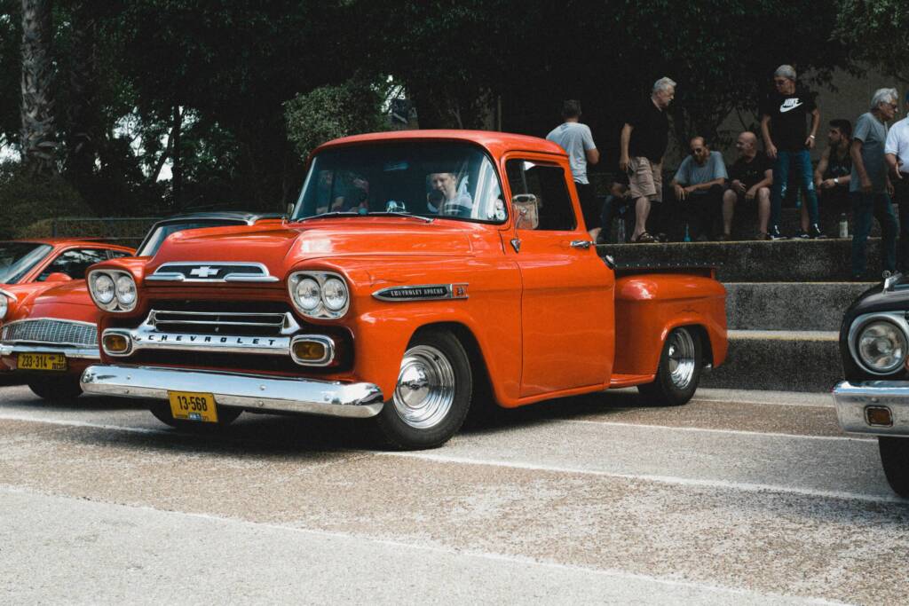 Red classic Chevy truck