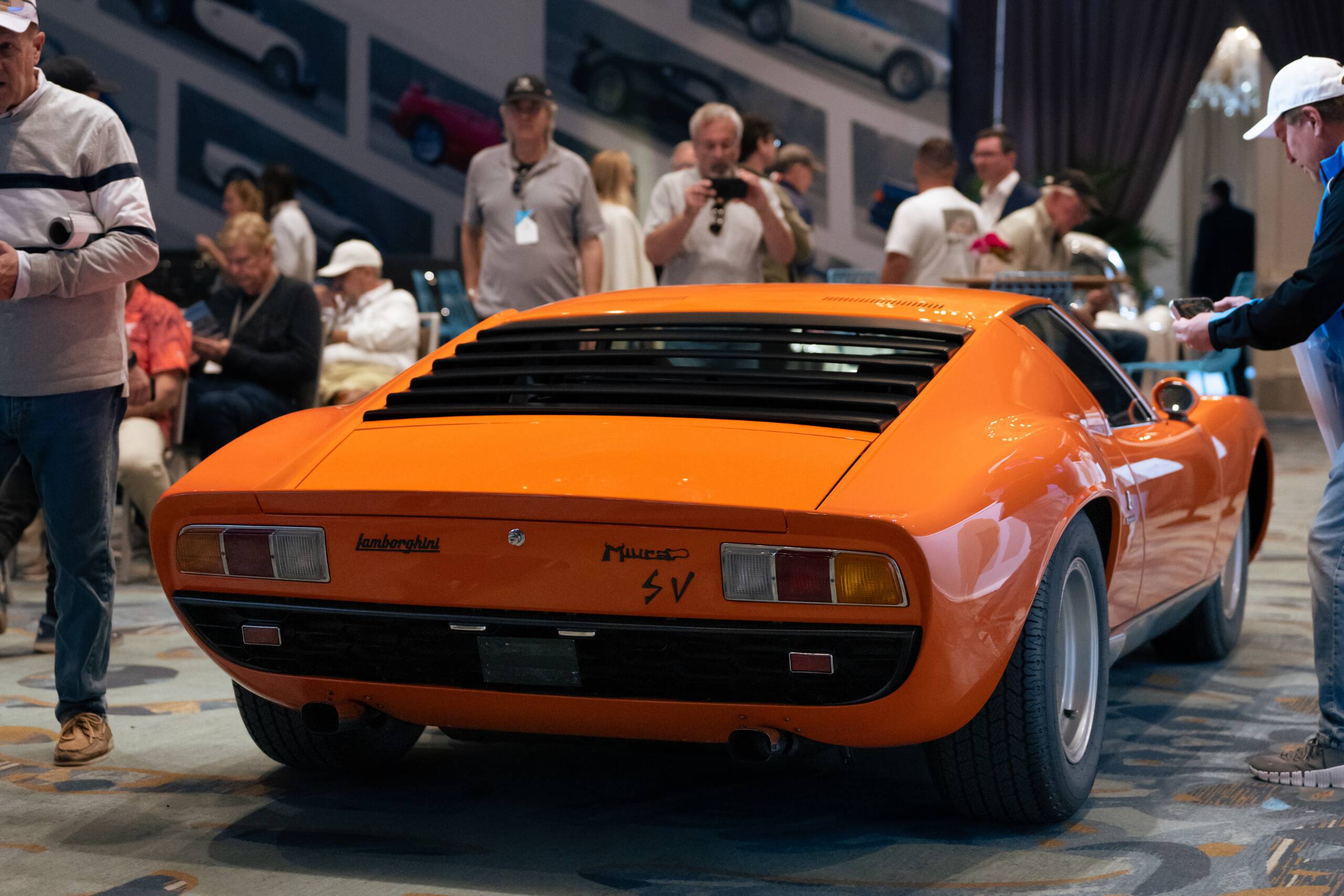 Orange Lamborghini Miura at 2025 Broad Arrow Amelia Island Auction