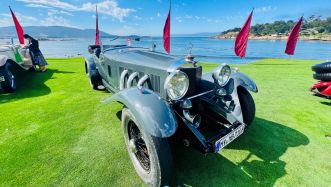 Pebble beach concours green vehicle