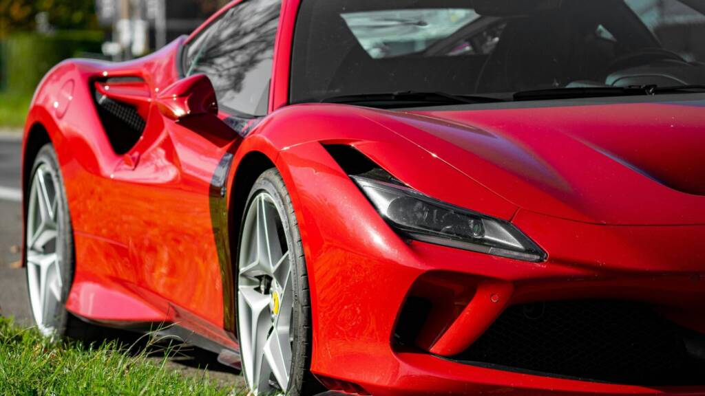Closeup of a Ferrari 296 gtb