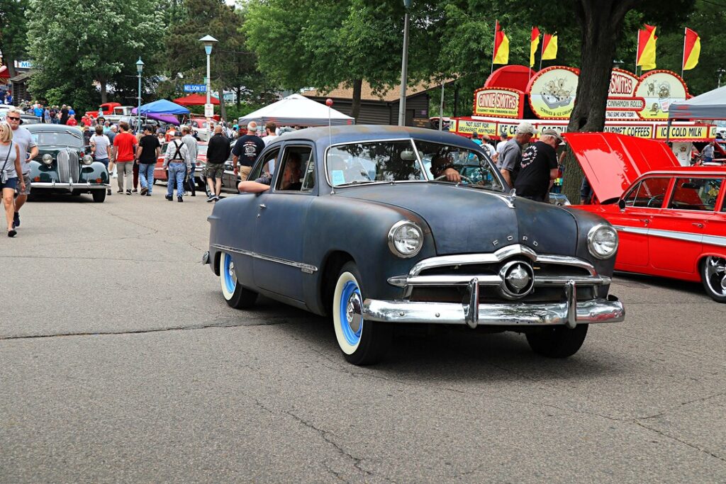 Classic Ford driving to MSRA Back to the 50s