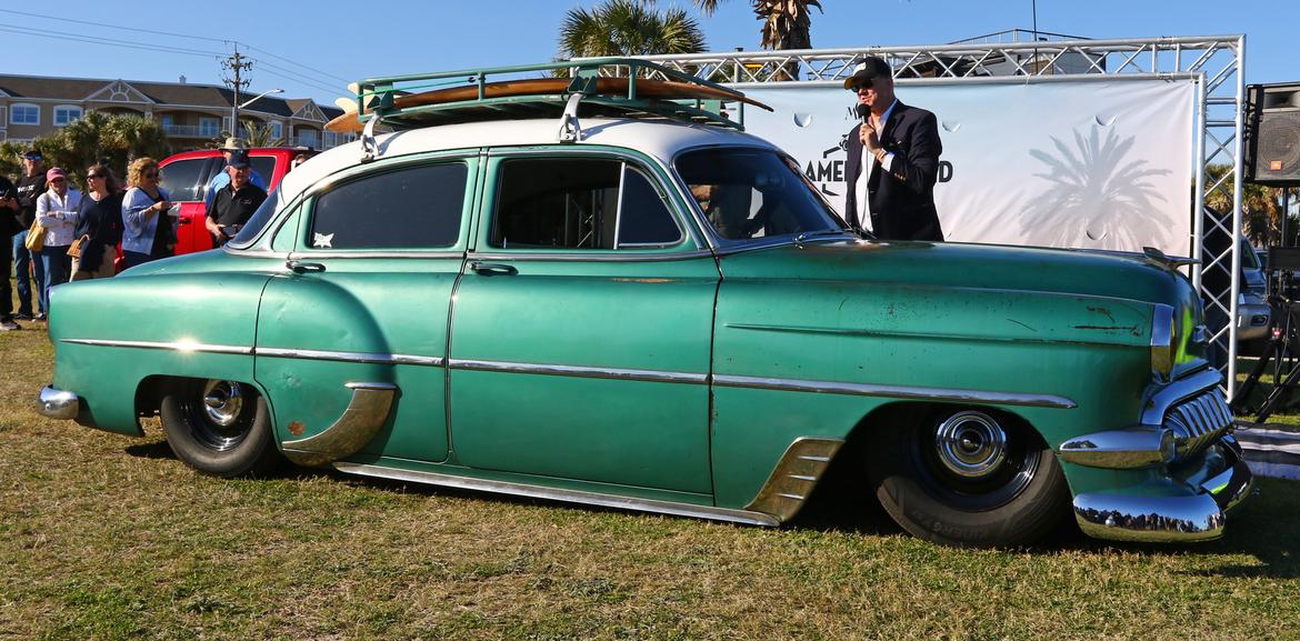 1954 Chevy 210 being judged for best Concours d'Lemon at Amelia Island 2025 