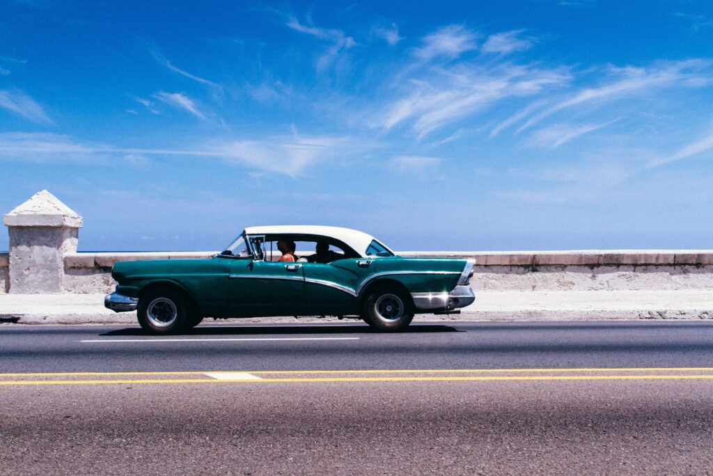 Classic chevrolet bel air in green color