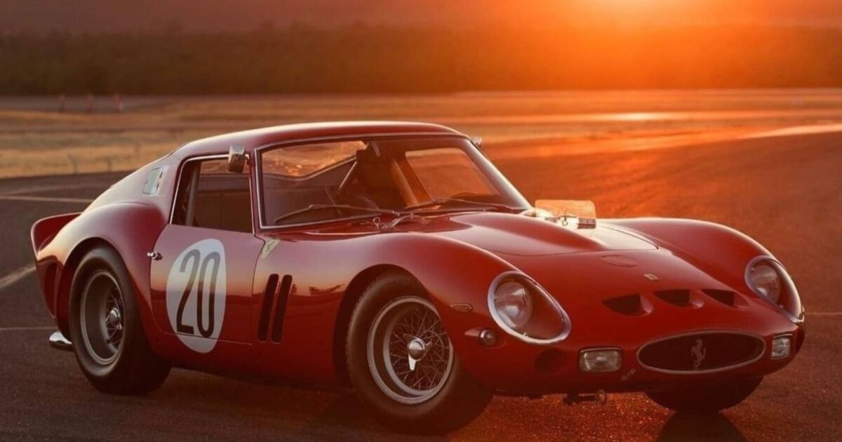 Ferrari 250 GT on the track during sunset