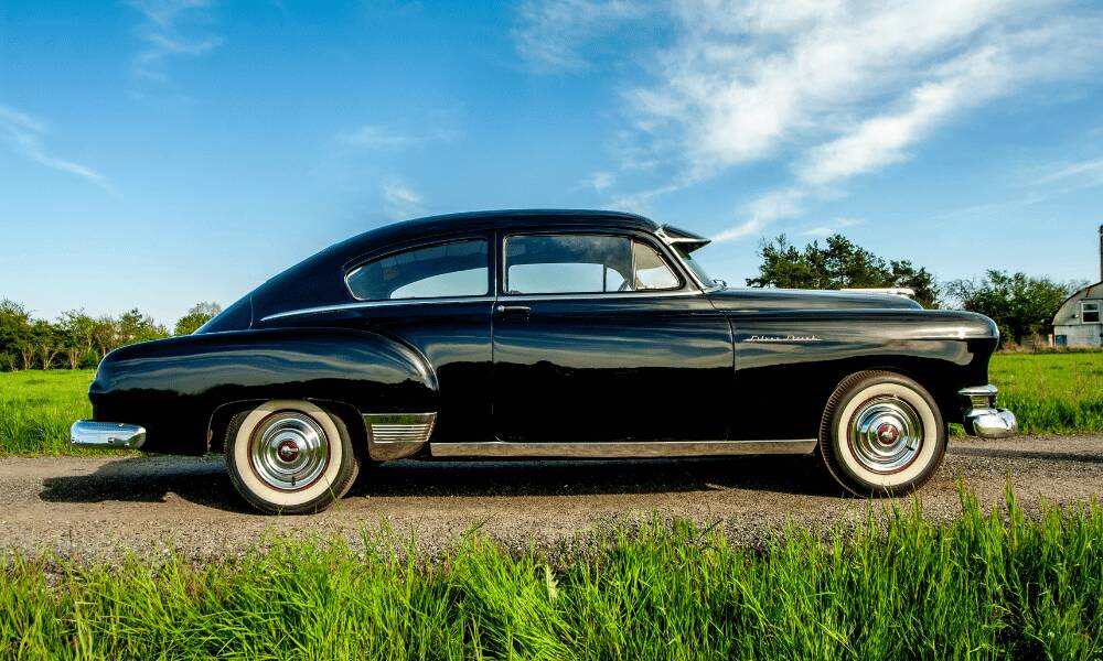 black classic car woodside credit