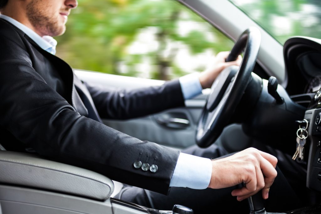 test driving car