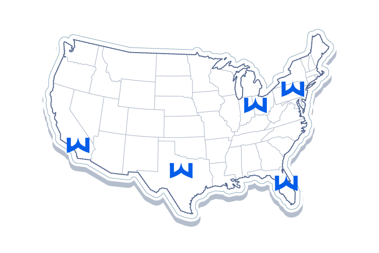 Woodside USA Map